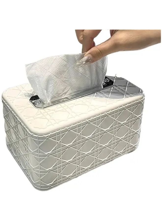 White Tissue Box Cover Decorative Holder Dispenser For Contemporary Home Decor Housewarming Gift - Image 2